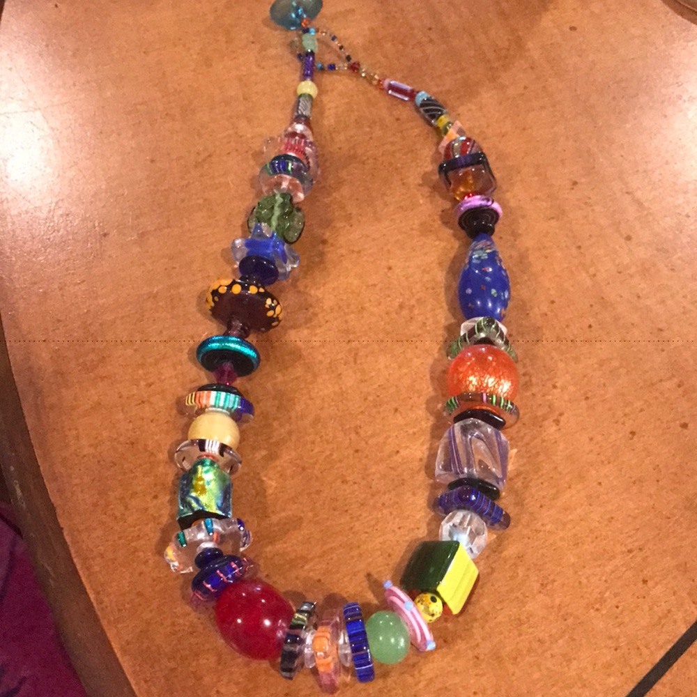 Murano glass/handmade beads -necklace 24 in